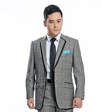 男士英伦风千鸟格职业装定制