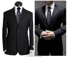 职场白领成熟型黑色西装定制