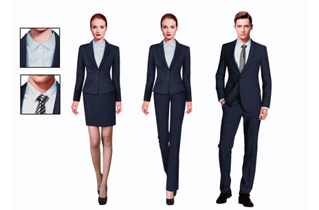 企业高管经理藏蓝色工服定做