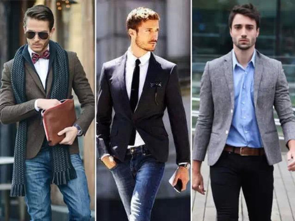 牛仔裤西装搭配