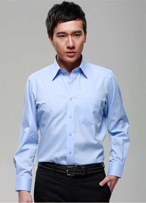蓝色衬衫定制