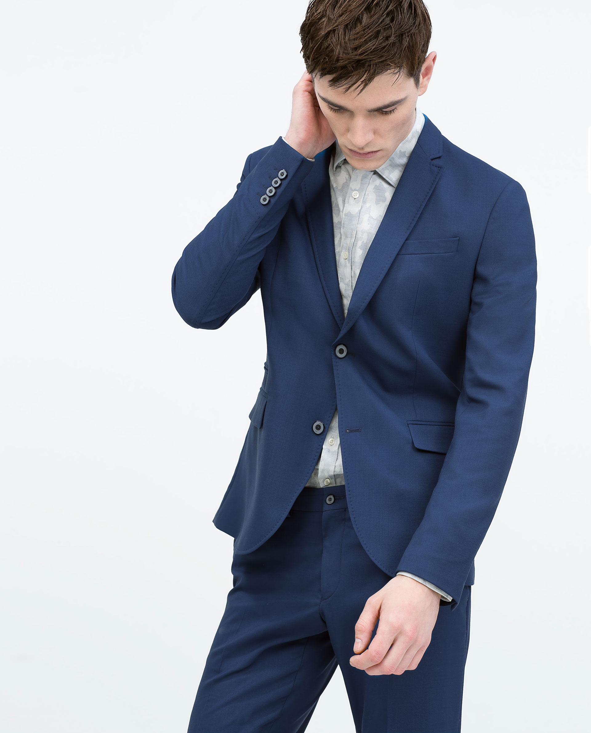 深蓝色西装定制