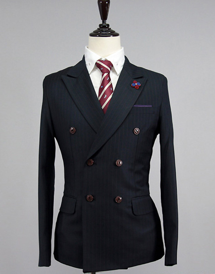 双排扣羊毛男士职业装定制