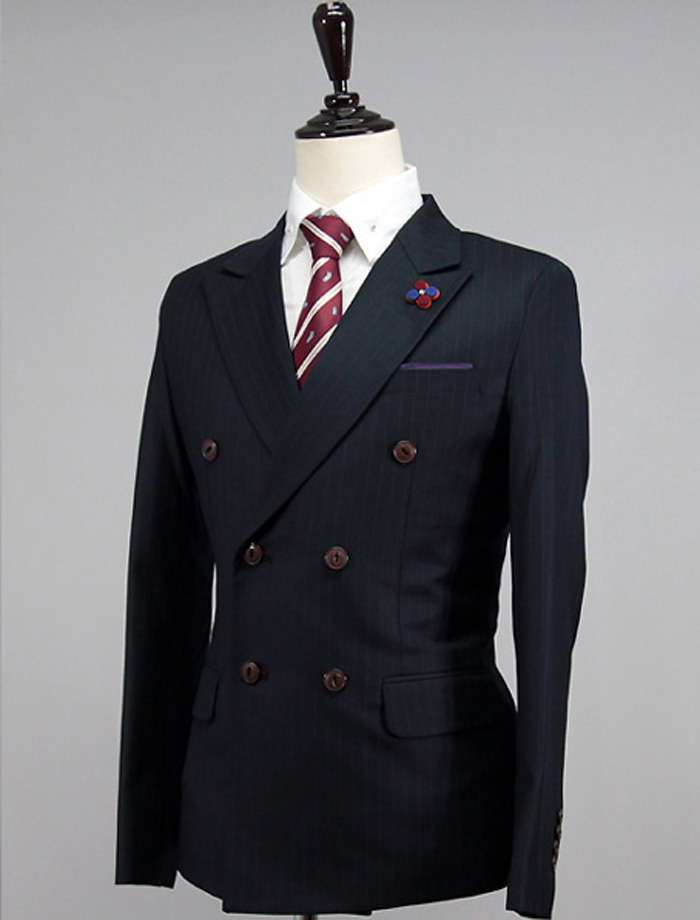 双排扣羊毛男士职业装定制