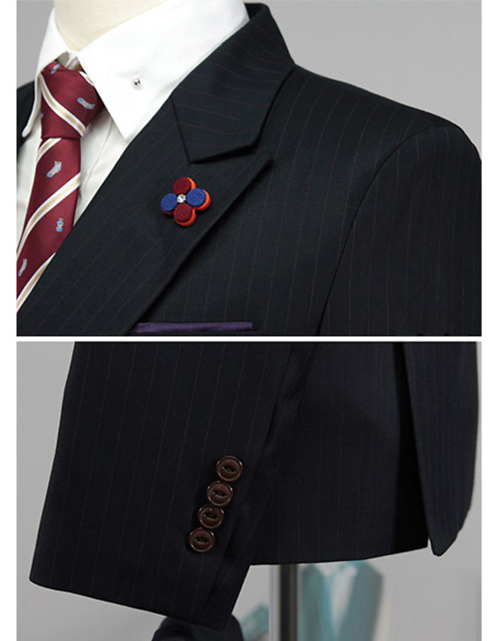 双排扣羊毛男士职业装定制