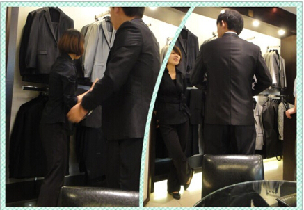 职业装定做的试穿