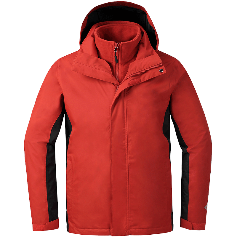 红色企业户外冲锋衣定做