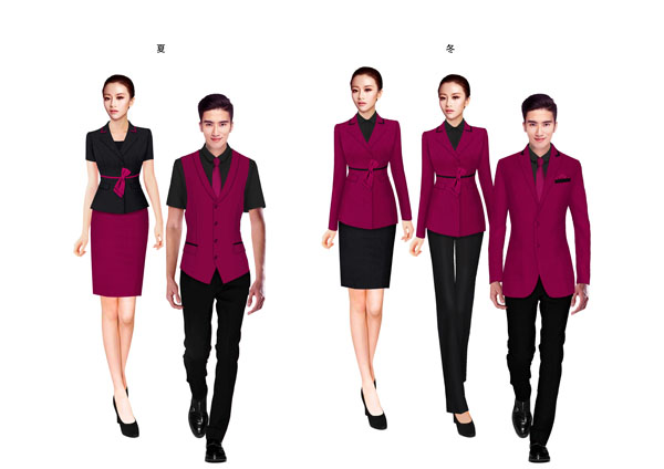 酒店前台工服定做设计图