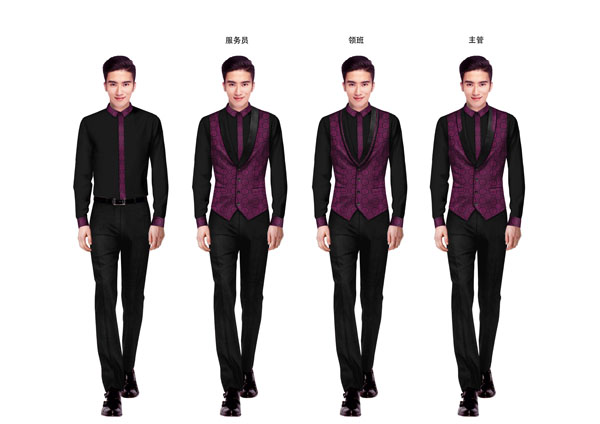 西餐厅服务员男冬装设计图