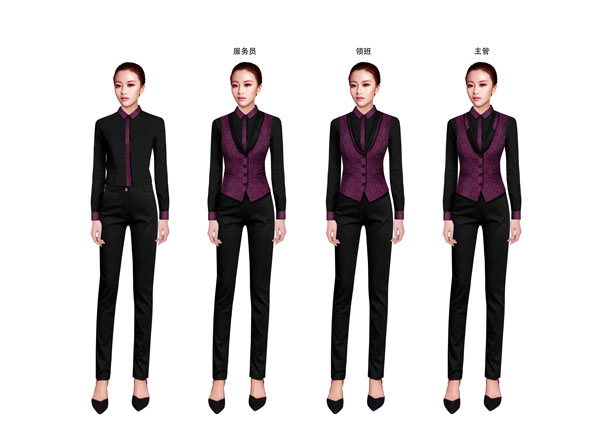 西餐厅服务员女冬装设计图