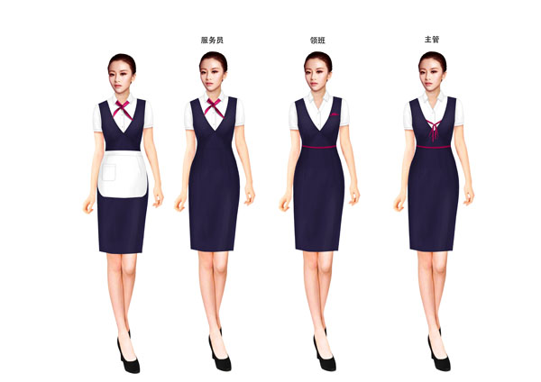 西餐厅服务员女夏装设计图