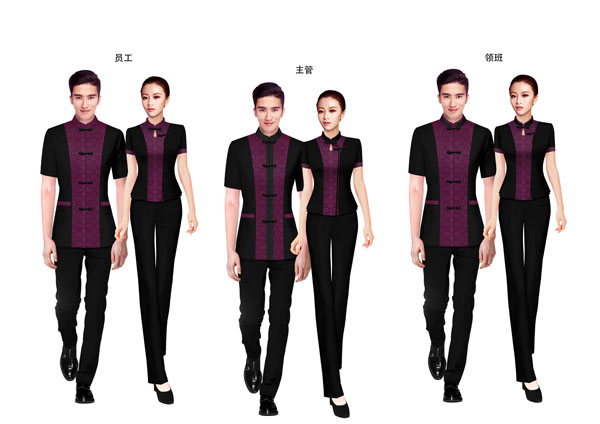 中餐厅女服务员夏季工服定做