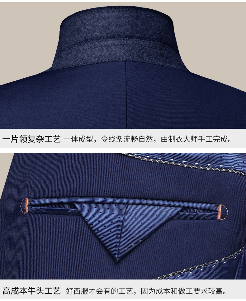 男士办公室职业装套装定制衣领设计