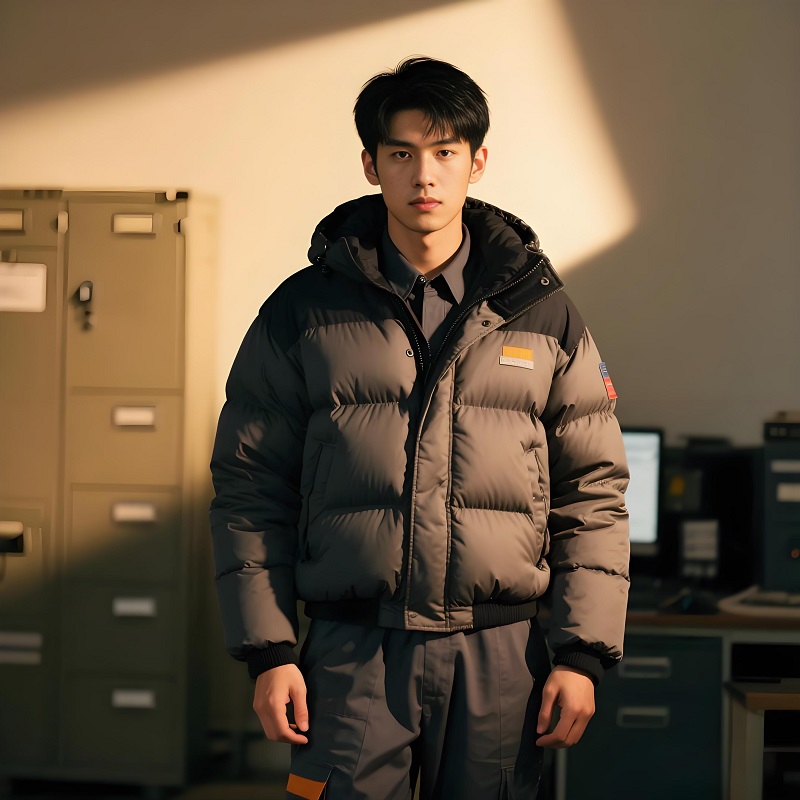 泡芙羽绒服工服定制男款